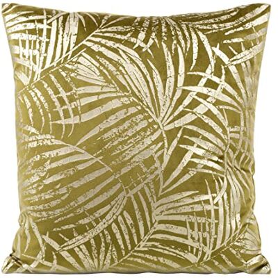 Eurofirany Elegantes Fundas de cojín de Terciopelo con Estampado, 45 x 45 cm, Funda de Terciopelo, Suave cojín para sofá, diseño de Hojas, Color Verde Oliva Eurofirany Elegantes Fundas de cojín de Terciopelo con Estampado, 45 x 45 cm, Funda de Terciopelo, Suave cojín para sofá, diseño de Hojas, Color Verde Oliva