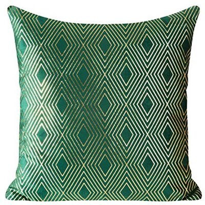 Eurofirany Design91 Suave Funda de cojín, decoración de sofá, Dormitorio o salón Individual, 2 Unidades, Verde Oscuro y Dorado, 45 x 45 cm Eurofirany Design91 Suave Funda de cojín, decoración de sofá, Dormitorio o salón Individual, 2 Unidades, Verde Oscuro y Dorado, 45 x 45 cm