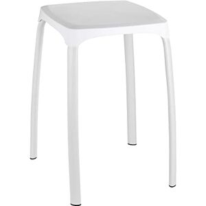 Wenko Losani Taburete para Baño, Plástico, Blanco, 29x29x46 cm Wenko Losani Taburete para Baño, Plástico, Blanco, 29x29x46 cm