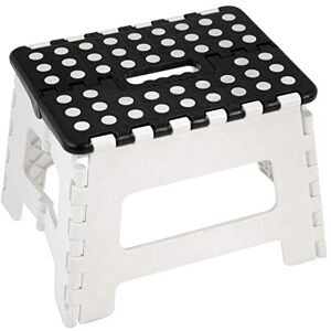 DRW Taburete Plegable Blanco y Negro pequeño un Escalon 32x25x22cm Asiento:29x22cm DRW Taburete Plegable Blanco y Negro pequeño un Escalon 32x25x22cm Asiento:29x22cm
