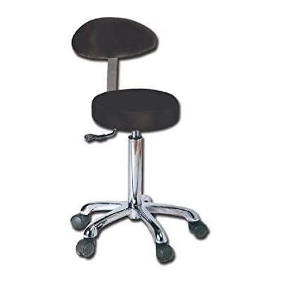 GIMA taburete con respaldo, negro GIMA taburete con respaldo, negro