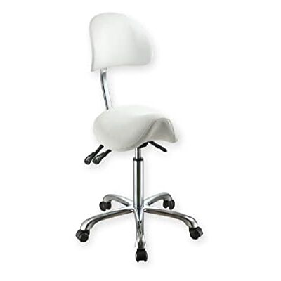 GIMA taburete Ergo, con respaldo, color blanco GIMA taburete Ergo, con respaldo, color blanco