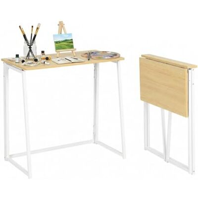 FurnitureR Mesa de Trabajo compacta de 80 x 40 cm, Plegable para Estudiantes, Apartamentos pequeños, Marco de Metal Estable, en Color Blanco Roble FurnitureR Mesa de Trabajo compacta de 80 x 40 cm, Plegable para Estudiantes, Apartamentos pequeños, Marco de Metal Estable, en Color Blanco Roble