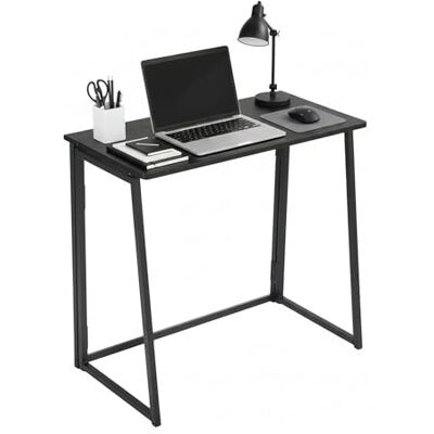FurnitureR Escritorio Plegable de 80 x 40 cm, Mesa de Ordenador con Marco de Metal y Tablero de Madera MDF, Mesa de Trabajo Plegable para Oficina, Juegos y Estudios, diseño Industrial (Negro) FurnitureR Escritorio Plegable de 80 x 40 cm, Mesa de Ordenador con Marco de Metal y Tablero de Madera MDF, Mesa de Trabajo Plegable para Oficina, Juegos y Estudios, diseño Industrial (Negro)