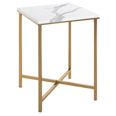 HAKU Mesa Auxiliar Oro, Aspecto mármol, MDF, Metal Dim.: AN 39 cm x AL 55 cm x P 39 cm, Estilo: Art Déco HAKU Mesa Auxiliar Oro, Aspecto mármol, MDF, Metal Dim.: AN 39 cm x AL 55 cm x P 39 cm, Estilo: Art Déco