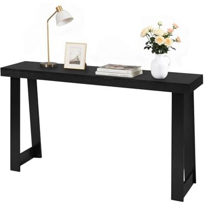 VEVOR Mesa Consola Moderna, Mesa Auxiliar Rectangular para Colocar Detrás del Sofá, 140 x 30,5 x 81 cm, Fabricada en Panel Multicapa, para Recibidor, Dormitorio, Sala de Estar, Negro, Carga 50 kg VEVOR Mesa Consola Moderna, Mesa Auxiliar Rectangular para Colocar Detrás del Sofá, 140 x 30,5 x 81 cm, Fabricada en Panel Multicapa, para Recibidor, Dormitorio, Sala de Estar, Negro, Carga 50 kg