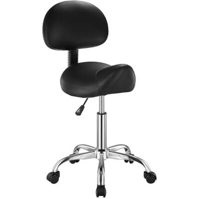 VEVOR Taburete Giratorio Altura Ajustable de 84-100cm Carga de 204kg, Taburete de Trabajo con Respaldo, Silla de Montar Giratoria Ergonómica de Cuero de PU para Salón SPA Clínica de Masaje, Negro VEVOR Taburete Giratorio Altura Ajustable de 84-100cm Carga de 204kg, Taburete de Trabajo con Respaldo, Silla de Montar Giratoria Ergonómica de Cuero de PU para Salón SPA Clínica de Masaje, Negro