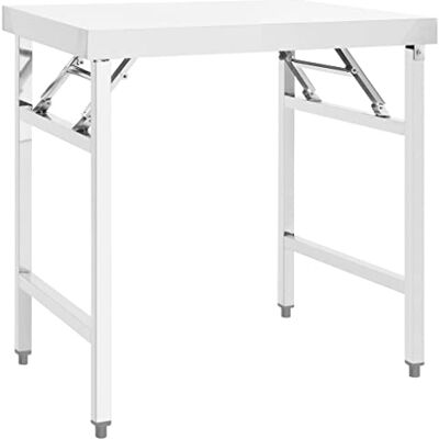 vidaXL Mesa de Trabajo Plegable para Cocina Banco Comida Hostelería Restaurantes Comedores Reuniones Familiares Colegios Acero 85x60x80 cm vidaXL Mesa de Trabajo Plegable para Cocina Banco Comida Hostelería Restaurantes Comedores Reuniones Familiares Colegios Acero 85x60x80 cm