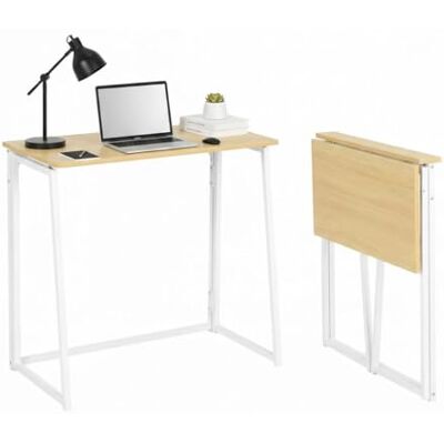 FurnitureR Escritorio plegable compacto de 80 × 40 cm, mesa para ordenador portátil que ahorra espacio para estudiantes, apartamentos pequeños, mesa estable para ordenador con marco de metal, en color FurnitureR Escritorio plegable compacto de 80 × 40 cm, mesa para ordenador portátil que ahorra espacio para estudiantes, apartamentos pequeños, mesa estable para ordenador con marco de metal, en color