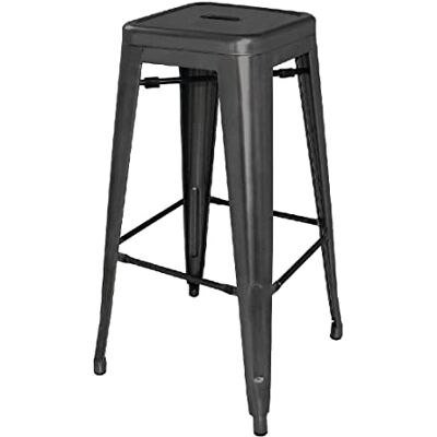 Bolero Bistro de Acero Alta Taburete, Negro (Pack de 4) Bolero Bistro de Acero Alta Taburete, Negro (Pack de 4)