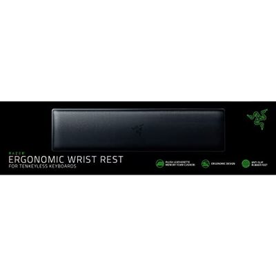 Razer Reposamuñecas ergonómico para teclados sin teclas: Almohadilla de espuma viscoelástica de piel sintética, pies de goma antideslizantes Razer Reposamuñecas ergonómico para teclados sin teclas: Almohadilla de espuma viscoelástica de piel sintética, pies de goma antideslizantes