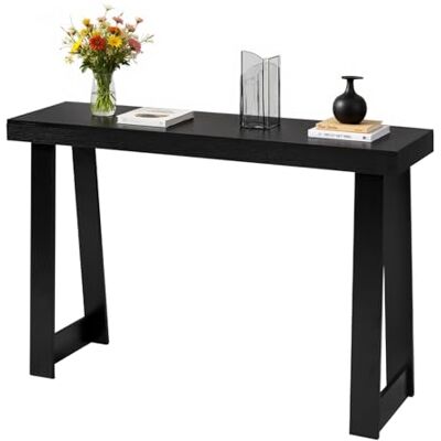 VEVOR Mesa Consola Moderna, Mesa Auxiliar Rectangular para Colocar Detrás del Sofá, 118 x 30,5 x 81 cm, Fabricada en Panel Multicapa, para Recibidor, Dormitorio, Sala de Estar, Negro, Carga 50 kg VEVOR Mesa Consola Moderna, Mesa Auxiliar Rectangular para Colocar Detrás del Sofá, 118 x 30,5 x 81 cm, Fabricada en Panel Multicapa, para Recibidor, Dormitorio, Sala de Estar, Negro, Carga 50 kg