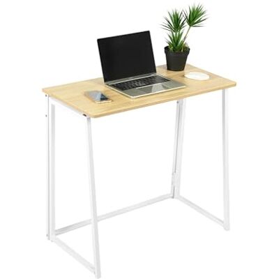 FurnitureR Escritorio Plegable de 80 x 40 cm – Mesa de Ordenador con Marco de Metal y Tablero de Madera MDF – Mesa de Trabajo Plegable para Oficina en casa, Juegos y Estudios – Diseño Industrial FurnitureR Escritorio Plegable de 80 x 40 cm – Mesa de Ordenador con Marco de Metal y Tablero de Madera MDF – Mesa de Trabajo Plegable para Oficina en casa, Juegos y Estudios – Diseño Industrial