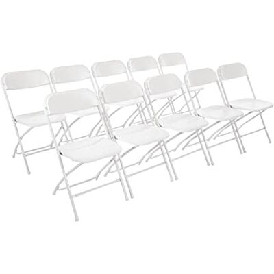 Bolero plegable silla de polipropileno, color blanco (Pack de 10) Bolero plegable silla de polipropileno, color blanco (Pack de 10)