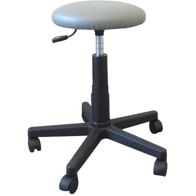 GIMA Taburete con asiento acolchado y ruedas, 53-71 cm de altura ajustable, gris GIMA Taburete con asiento acolchado y ruedas, 53-71 cm de altura ajustable, gris