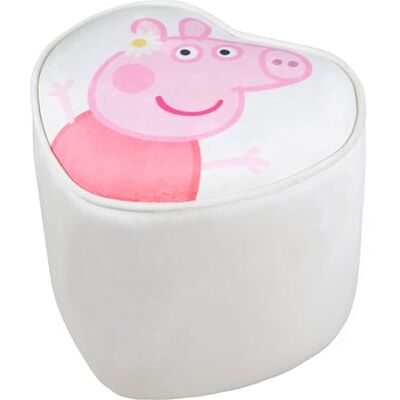 Puff para bebé Peppa Pig - Forro de terciopelo - Beige / Motivo cerdita Puff para bebé Peppa Pig - Forro de terciopelo - Beige / Motivo cerdita
