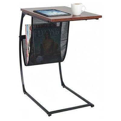 Relaxdays Mesa Auxiliar con revistero, HxBxT: 64 x 51 x 35 cm, MDF, Metal, C-Form, Mesa de sofá Industrial, marrón/Negro Relaxdays Mesa Auxiliar con revistero, HxBxT: 64 x 51 x 35 cm, MDF, Metal, C-Form, Mesa de sofá Industrial, marrón/Negro