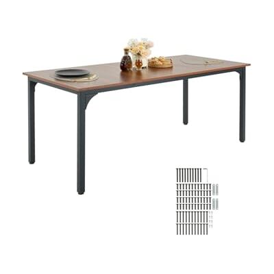 VEVOR Mesa de Comedor Rectangular 180x80x75 cm Grosor de 1,8 cm Mesa de Madera para 6-8 Personas Mueble de Comedor con Patas de Hierro para Oficina, Hogar, Cocina, Sala de Estar, Marrón, Solo Mesa VEVOR Mesa de Comedor Rectangular 180x80x75 cm Grosor de 1,8 cm Mesa de Madera para 6-8 Personas Mueble de Comedor con Patas de Hierro para Oficina, Hogar, Cocina, Sala de Estar, Marrón, Solo Mesa