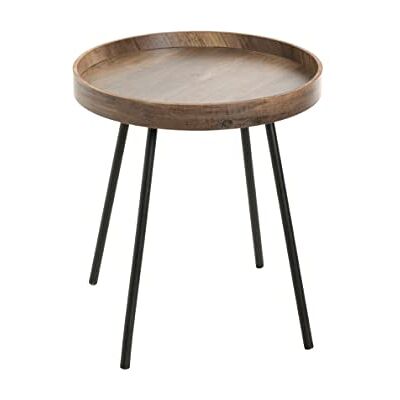 HAKU Mesa Auxiliar Roble, Negro, MDF, Metal Dim.: AL 45 cm x diámetro 40 cm, Estilo: Moderno HAKU Mesa Auxiliar Roble, Negro, MDF, Metal Dim.: AL 45 cm x diámetro 40 cm, Estilo: Moderno