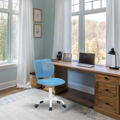 FurnitureR Teenage, Height Adjustable Armless Task, Colourful Study for Home and, Computer, Ergonomic & Swivel Office Chair, 40,5 x 44 x 87 cm, Blue, Metal, 44 x 40 x 87 cm FurnitureR Teenage, Height Adjustable Armless Task, Colourful Study for Home and, Computer, Ergonomic & Swivel Office Chair, 40,5 x 44 x 87 cm, Blue, Metal, 44 x 40 x 87 cm