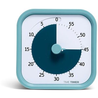TIME TIMER Home Mod — Temporizador Visual de 60 Minutos Edición Casa – Herramienta de Estudio, Temporizador para Escritorio De Niños, Oficina y Reuniones con Funcionamiento Silencioso Azul Aguamarina TIME TIMER Home Mod — Temporizador Visual de 60 Minutos Edición Casa – Herramienta de Estudio, Temporizador para Escritorio De Niños, Oficina y Reuniones con Funcionamiento Silencioso Azul Aguamarina