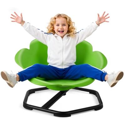 VEVOR Silla Giratoria Infantil Sensorial, Cilíndrica, Soporta hasta 100 kg, con Base Metálica Antideslizante, Favorece la Coordinación, el Equilibrio y la Concentración, Verde, 62 x 62 x 47 cm VEVOR Silla Giratoria Infantil Sensorial, Cilíndrica, Soporta hasta 100 kg, con Base Metálica Antideslizante, Favorece la Coordinación, el Equilibrio y la Concentración, Verde, 62 x 62 x 47 cm