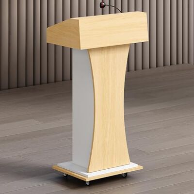Generic Atril portátil con ruedas, podio de pie, escritorio de recepción con almacenamiento, púlpito de madera for iglesias, aulas y oficinas.(B) Generic Atril portátil con ruedas, podio de pie, escritorio de recepción con almacenamiento, púlpito de madera for iglesias, aulas y oficinas.(B)