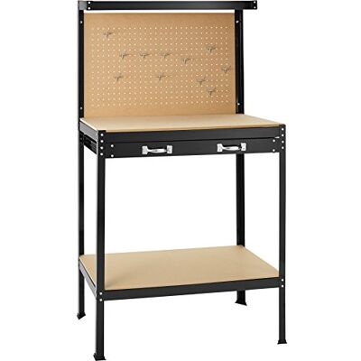 tectake ® Banco de Trabajo, Mesa de Trabajo Taller, 12 Ganchos Incluidos, Panel Herramientas, Bricolaje y Herramientas, Cajón Grande, Apoyo Firme con Tapas de Goma 81 x 41 x 145 cm tectake ® Banco de Trabajo, Mesa de Trabajo Taller, 12 Ganchos Incluidos, Panel Herramientas, Bricolaje y Herramientas, Cajón Grande, Apoyo Firme con Tapas de Goma 81 x 41 x 145 cm