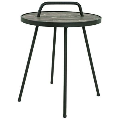 HAKU Mesa Auxiliar de Madera Maciza Redonda de Estilo Vintage con Base de Metal marrón; Mesa de Centro Redonda para sofá Dimensiones: 65 cm de Altura x 50 cm de diámetro. Estilo: Industrial HAKU Mesa Auxiliar de Madera Maciza Redonda de Estilo Vintage con Base de Metal marrón; Mesa de Centro Redonda para sofá Dimensiones: 65 cm de Altura x 50 cm de diámetro. Estilo: Industrial