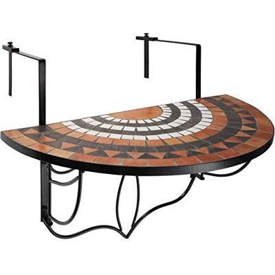 tectake ® Mesa Auxiliar Redonda, Mesa Jardin Exterior, Taburete Pequeño, Acero, Mosaico y Cemento, Mesita Auxiliar con Tablero Macizo, Patio, Terraza 75 x 65 x 62 cm Terracota/Blanco tectake ® Mesa Auxiliar Redonda, Mesa Jardin Exterior, Taburete Pequeño, Acero, Mosaico y Cemento, Mesita Auxiliar con Tablero Macizo, Patio, Terraza 75 x 65 x 62 cm Terracota/Blanco