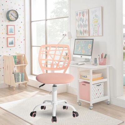 FurnitureR Silla de Oficina con Respaldo y Asiento ergonómico Giratorio de Altura Ajustable para Ordenador, Ruedas de 5 Puntas, sillas y taburetes en casa, Asiento de Trabajo, Macaron, Rosa FurnitureR Silla de Oficina con Respaldo y Asiento ergonómico Giratorio de Altura Ajustable para Ordenador, Ruedas de 5 Puntas, sillas y taburetes en casa, Asiento de Trabajo, Macaron, Rosa