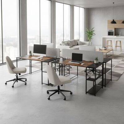 FurnitureR Estación de Trabajo informática, Bimaterial, Metal/Madera, 2 Niveles de Almacenamiento prácticos, Ajuste de Altura, Gran Espacio de Trabajo, combinación única de marrón Retro y Negro FurnitureR Estación de Trabajo informática, Bimaterial, Metal/Madera, 2 Niveles de Almacenamiento prácticos, Ajuste de Altura, Gran Espacio de Trabajo, combinación única de marrón Retro y Negro
