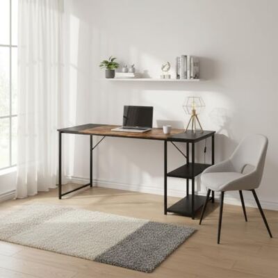 FurnitureR Mesa de Dibujo (140 x 60 cm, Bandeja Bicolor, en Retro, marrón y Negro, 2 estantes Laterales, Ajuste en Altura, Estructura de Metal, Ideal para Artistas, Estudiantes o Oficina Creativa FurnitureR Mesa de Dibujo (140 x 60 cm, Bandeja Bicolor, en Retro, marrón y Negro, 2 estantes Laterales, Ajuste en Altura, Estructura de Metal, Ideal para Artistas, Estudiantes o Oficina Creativa