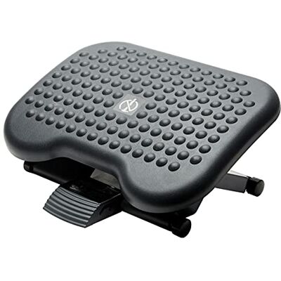 Fellowes Reposapiés Ergonómico para oficina Soporte para pies ajustable en altura e inclinación, antideslizante y con efecto masaje, color negro Fellowes Reposapiés Ergonómico para oficina Soporte para pies ajustable en altura e inclinación, antideslizante y con efecto masaje, color negro