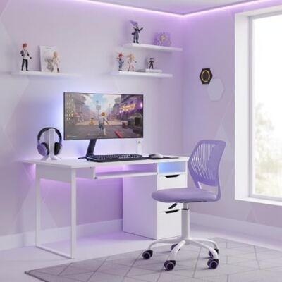 FurnitureR Silla de Juego compacta, Respaldo Hueco de PP, Altura Ajustable, Asiento ergonómico Giratorio de Espuma, Base de Hierro de 5 Ruedas, para Lectura, Dibujo, Juego, morandi Morado FurnitureR Silla de Juego compacta, Respaldo Hueco de PP, Altura Ajustable, Asiento ergonómico Giratorio de Espuma, Base de Hierro de 5 Ruedas, para Lectura, Dibujo, Juego, morandi Morado
