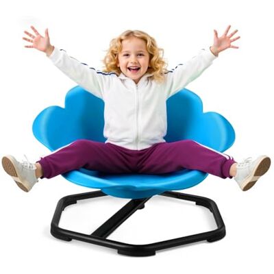 VEVOR Silla Giratoria Infantil Sensorial Cilíndrica, Soporta hasta 100 kg, con Base Metálica Antideslizante, Favorece la Coordinación, el Equilibrio y la Concentración, Azul, 62 x 62 x 47 cm VEVOR Silla Giratoria Infantil Sensorial Cilíndrica, Soporta hasta 100 kg, con Base Metálica Antideslizante, Favorece la Coordinación, el Equilibrio y la Concentración, Azul, 62 x 62 x 47 cm