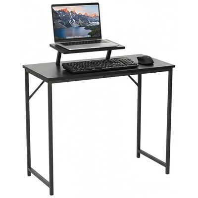 Relaxdays Escritorio Estante para Monitor, HBT: 75 x 80 x 40 cm, MDF, Metal, pequeño Escritorio, teletrabajo, Negro Relaxdays Escritorio Estante para Monitor, HBT: 75 x 80 x 40 cm, MDF, Metal, pequeño Escritorio, teletrabajo, Negro