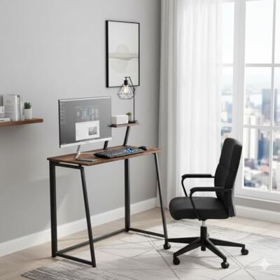 FurnitureR Estación de Trabajo informática Plegable, con Estante Elevado para Pantalla, para Oficina o Sala de Estudio, Transporte y Almacenamiento, Compacto y Moderno Industrial, 80 x 40 x 74 cm FurnitureR Estación de Trabajo informática Plegable, con Estante Elevado para Pantalla, para Oficina o Sala de Estudio, Transporte y Almacenamiento, Compacto y Moderno Industrial, 80 x 40 x 74 cm