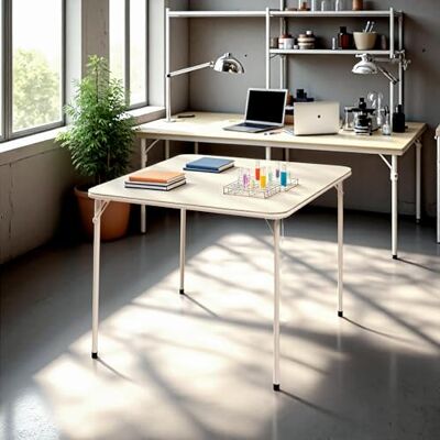 FurnitureR Mesas de Oficina para casa, diseño Moderno y Compacto, Bandeja de Madera y sillas Plegables para el hogar y la Oficina, 86 x 86 x 71 cm FurnitureR Mesas de Oficina para casa, diseño Moderno y Compacto, Bandeja de Madera y sillas Plegables para el hogar y la Oficina, 86 x 86 x 71 cm