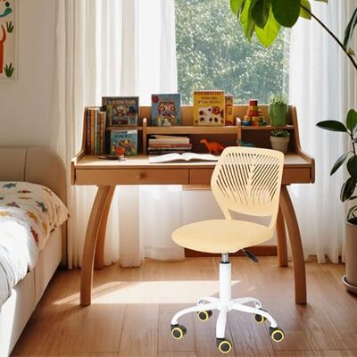 FurnitureR Silla Infantil Regulable en Altura para Escritorio, Silla ergonómica con Respaldo y reposabrazos, Silla giratoria con 5 Ruedas, para niños de 3 a 10 años, soporta hasta 100 kg FurnitureR Silla Infantil Regulable en Altura para Escritorio, Silla ergonómica con Respaldo y reposabrazos, Silla giratoria con 5 Ruedas, para niños de 3 a 10 años, soporta hasta 100 kg