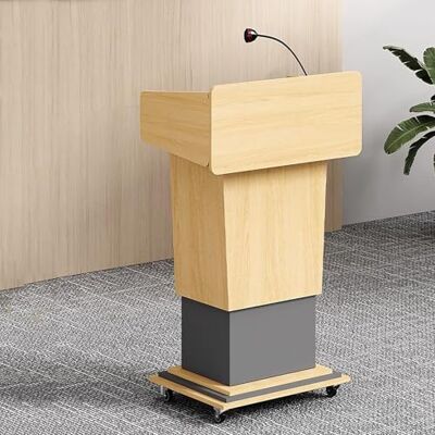 Generic Atril de madera, púlpito móvil con ruedas bloqueables, podio elevable de madera, mostrador de recepción for moderadores, iglesias, aulas y conferencias.(A) Generic Atril de madera, púlpito móvil con ruedas bloqueables, podio elevable de madera, mostrador de recepción for moderadores, iglesias, aulas y conferencias.(A)