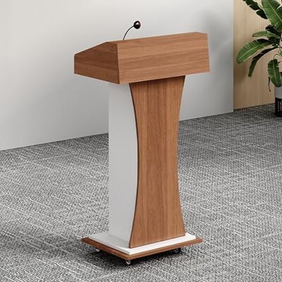 Generic Atril portátil con ruedas, podio de pie, escritorio de recepción con almacenamiento, púlpito de madera for iglesias, aulas y oficinas.(A) Generic Atril portátil con ruedas, podio de pie, escritorio de recepción con almacenamiento, púlpito de madera for iglesias, aulas y oficinas.(A)