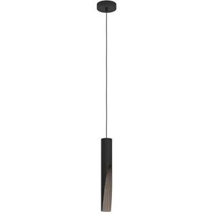 EGLO Barbotto - Lámpara colgante LED negra con interior de madera EGLO Barbotto - Lámpara colgante LED negra con interior de madera