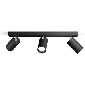 Philips Idris Foco de Baño (3 luces), bombillas GU10 no incluida, Negro, IP44, Resistente al agua Philips Idris Foco de Baño (3 luces), bombillas GU10 no incluida, Negro, IP44, Resistente al agua