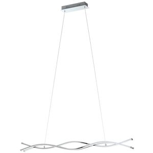 Eglo Lámpara colgante LED Lasana 2, lámpara de techo de 3 luces, colgante de aluminio, acero y plástico, color cromo y blanco, longitud 100 cm Eglo Lámpara colgante LED Lasana 2, lámpara de techo de 3 luces, colgante de aluminio, acero y plástico, color cromo y blanco, longitud 100 cm