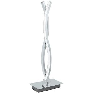 Eglo Lámpara de mesa LED Lasana 2, lámpara de mesa de 2 luces, lámpara de noche de aluminio, acero y plástico, color cromo y blanco, con interruptor incluido Eglo Lámpara de mesa LED Lasana 2, lámpara de mesa de 2 luces, lámpara de noche de aluminio, acero y plástico, color cromo y blanco, con interruptor incluido