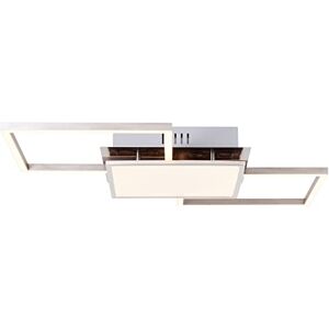 Brilliant Lámpara de techo LED de 3 focos, regulable en 3 niveles mediante interruptor de pared, máx. 30 W con luz blanca cálida de metal/plástico, anodizado en níquel – 51 cm de ancho Brilliant Lámpara de techo LED de 3 focos, regulable en 3 niveles mediante interruptor de pared, máx. 30 W con luz blanca cálida de metal/plástico, anodizado en níquel – 51 cm de ancho