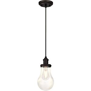 Westinghouse One-Light Indoor Pendant Lámpara de Techo, Bronce aceitado con vidrio transparente, 160 cm Westinghouse One-Light Indoor Pendant Lámpara de Techo, Bronce aceitado con vidrio transparente, 160 cm