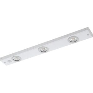 Eglo Kob Luz led para montar bajo mueble, lámpara de cocina de 3 focos de metal blanco con interruptor basculante, luz led para cocina, blanco cálido Eglo Kob Luz led para montar bajo mueble, lámpara de cocina de 3 focos de metal blanco con interruptor basculante, luz led para cocina, blanco cálido