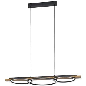 Eglo LED lámpara colgante Boyal de 3 llamas regulable, lámpara colgante de metal, madera flameada, plástico, lámpara de mesa de comedor en negro, marrón, blanco, lámpara de salón Eglo LED lámpara colgante Boyal de 3 llamas regulable, lámpara colgante de metal, madera flameada, plástico, lámpara de mesa de comedor en negro, marrón, blanco, lámpara de salón